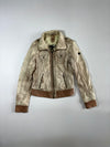 Gipsy | Cream  Leather Bomber Jacket(S)