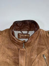 Parcours Brown Leather Bomber Jacket (XL/2Xl)