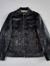 Christian Sian Vintage Black  Pure Leather Jacket  Snap-Pocket Moto Jacket (M)