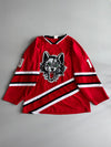 Vintage Wolves Hockey Jersey – Red/Black, Athletic Knit (XL)