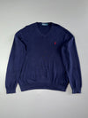 Polo by Ralph Lauren Navy V-Neck Knit Sweater (XL)