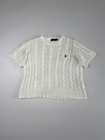 Polo Ralph Lauren Cable Knit Short Sleeve Sweater – Off White (M)