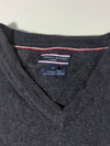 Tommy Hilfiger Tailored Charcoal Italian Wool V-Neck Sweater (XS)