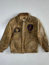 J’N deNaive Fire Department Patch Leather Jacket (S)