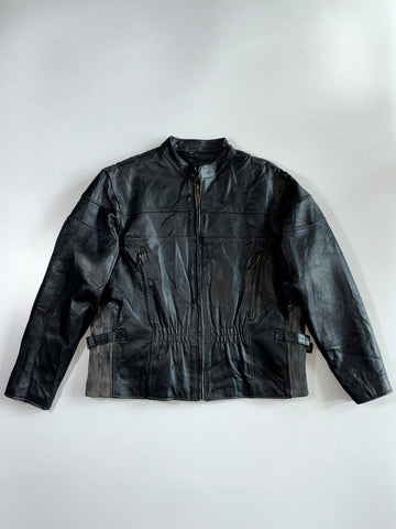 USA Bikers Dream Apparel Real Leather Moto Jacket (Xl)