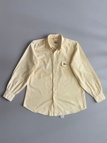 Lacoste Collection by Izod | Corduroy Button-Up Shirt | Pale Yellow (L)