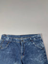 Japanese Oni Mask Acid Wash Denim Shorts (W:40) (L:24)