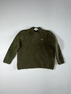 Lacoste Olive Green Honeycomb Textured Wool Knit Sweater – Classic Fit – (S)