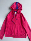 Adidas Pink Zip-Up Hoodie with Blue 3-Stripes (S)