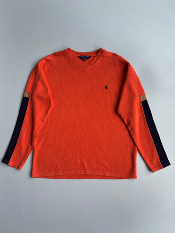 Young Polo Vigor | Orange V-Neck Sweater | (XL)