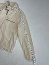Vintage Calvin Klein Jeans Cream Zip-Up Cafe Racer Jacket (M)