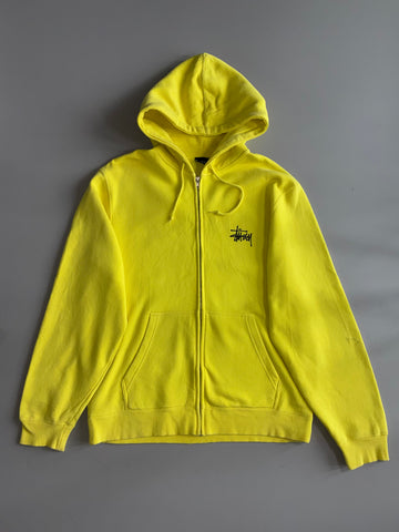 Stussy | Neon Yellow Zip-Up Hoodie (XL)