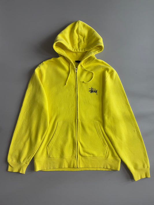 Stussy | Neon Yellow Zip-Up Hoodie (XL)