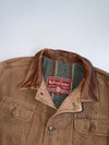 ZThe Heritage Vintage Marlboro Classics Hard Cotton Canvas  Leather Collar  Work Jacket (RARE) (L/XL)