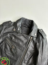Karl Lagerfeld Black Leather Biker Jacket – Patch Detail women’s(XXS)