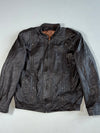 Vintage Dark Brown Leather Zip-(S)