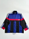 Vintage 90s Adidas Trefoil Colour-Block Track Jacket – Blue/Black/Red (2XL)