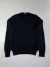 Polo Ralph Lauren Black Wool Crewneck with Purple Pony (S)