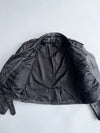 Vintage Black Pure Leather Biker Jacket Belted Moto Style (L/XL)
