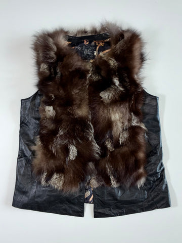 Fur Front Leather Vest Women’s (L)