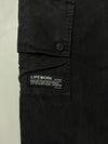 Lifework Geometric Signature Black Cargo Jogger Pants (W:32) (L:36)