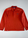 Puma Long Sleeve Performance Polo with Checkered Shoulder Panels – Rust Orange (XL)