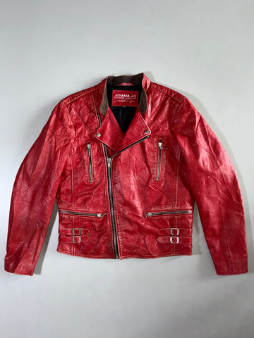 Jofama AB Swedish Design Red Pure Leather Biker Jacket (L)