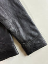 Society Team Black Leather Zip-Up Collared Jacket – Quilted Lining (XL)