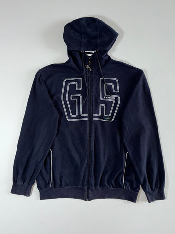 GS B-Enken Navy Striped-Hood Full Zip Hoodie (L)
