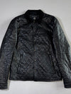 Multiplex Black Pure Leather Jacket Contrast-Stitch Collared Jacket (L)