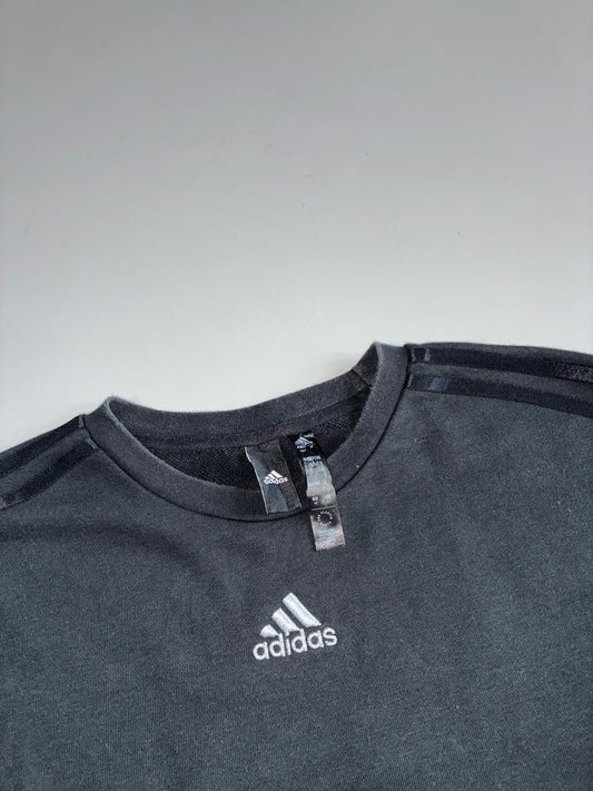 Adidas Essential 3-Stripes Black Crewneck Sweatshirt (S)