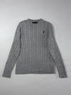 Polo Ralph Lauren Grey Cable Knit Sweater (M)