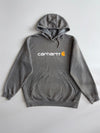 Carhartt Logo Pullover Hoodie Grey Loose Fit (2XL)