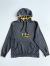 Y2K Dada Skate Team Supreme Crown Logo Hoodie with Buffalo Plaid Hood(XL)