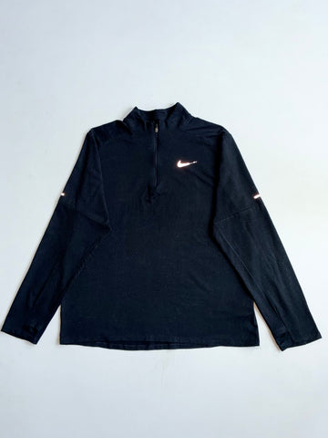 Vintage Nike Running Black Half Zip Pullover (L)