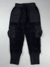 ByTheR Black Sherpa Fleece Utility Cargo Jogger Pants (W:30) (L:38)