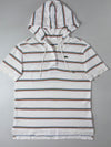 Lacoste Striped Hooded Polo  White Multicolor Stripe (M)
