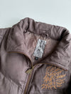Vintage Japanese Brown Faux-Suede Puffer Jacket – Studded Embroidery (M)