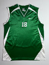 Nike Green & White Sleeveless Basketball Jersey #18 (XL)