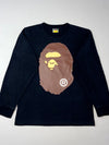 A Bathing Ape BAPE Ape Head Big Logo Long Sleeve Tee – Black (M)