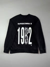 Supercomma B Black "1982" Graphic Crewneck Sweatshirt (S)