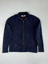 Tommy Hilfiger Navy Cotton Knit Full Zip Cardigan Sweater – (L)
