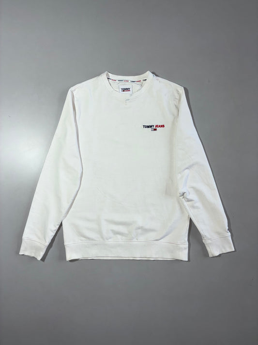 Tommy Jeans | Embroidered Logo Crewneck Sweatshirt | White (M)