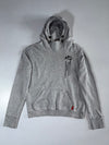 Nippon Blue Japanese Graphic Hooded Embroidered Sweatshirt (Grey) (M/L)