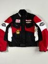 Vintage FLM Red Black Patch Racing Jacket Fully Padded (M)