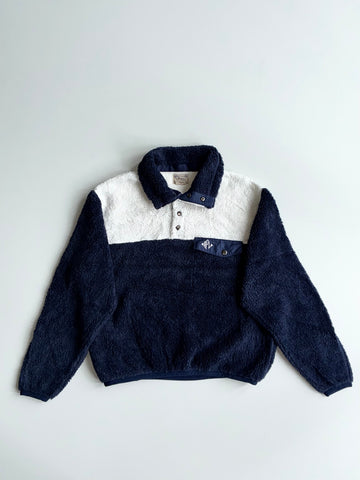 Polo Ralph Lauren | Navy & Cream Sherpa Fleece Snap Pullover | (S)