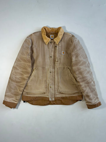 Carhartt Full Swing Armstrong Duck Canvas Jacket Faded Brown, Corduroy Collar, Quilted Lining, (XL)