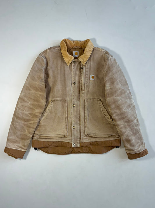 Carhartt Full Swing Armstrong Duck Canvas Jacket Faded Brown, Corduroy Collar, Quilted Lining, (XL)