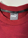 Puma Crewneck Sweatshirt – Textured Chest Panel – Dark Red / Maroon (2XL)