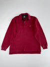 Tommy Hilfiger | Vintage 90s Maroon Crest Long Sleeve Polo | (2XL)